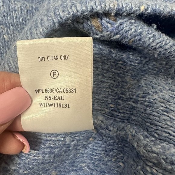 Woolrich Sweater Womens Large Blue Heather 1/4 Zip Lambs Wool Accent St… - Picture 5 of 10